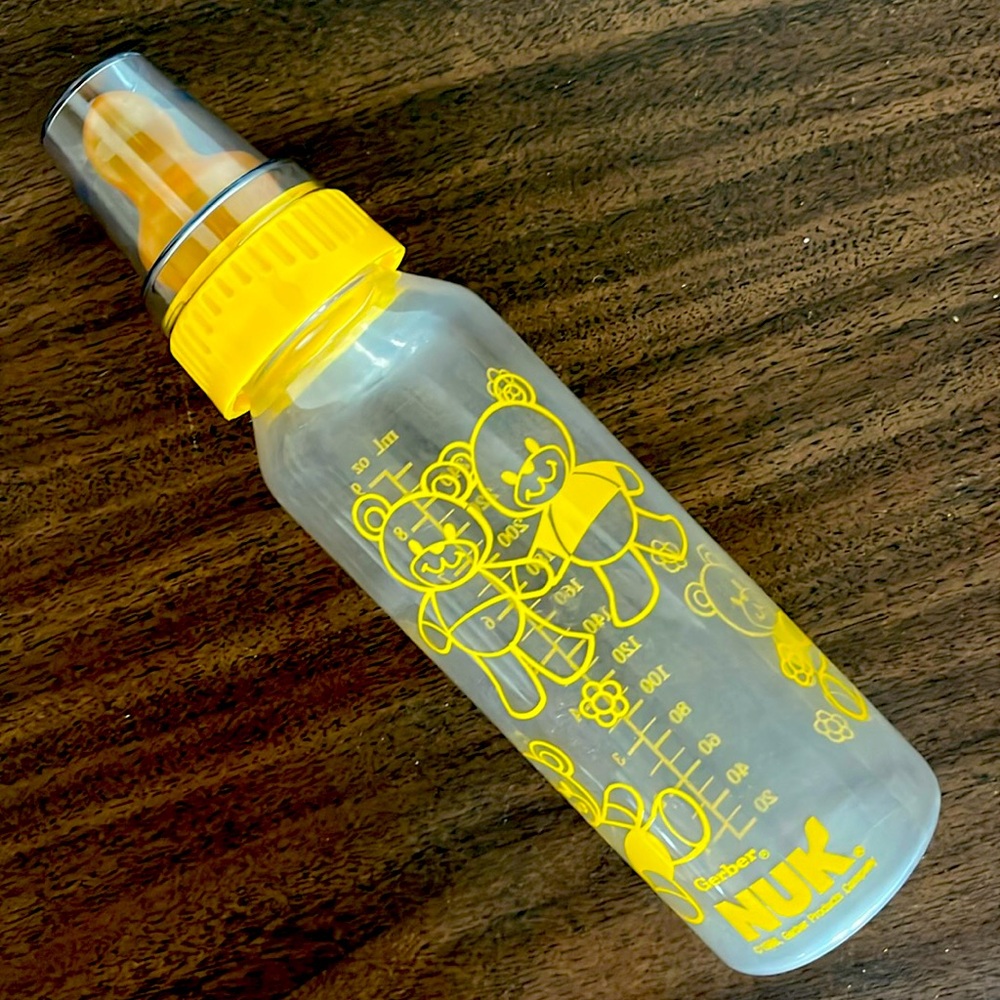 1980s Gerber Nuk Teddy Bear Baby Bottle